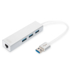 HUB 3-portowy USB 3.0 SuperSpeed z LANGigabit LAN adapter, aluminium