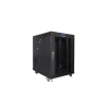 Szafa instalacyjna rack stojąca 19" 15U 600x800 czarna drzwi szklane LCD Lanberg (Flat Pack) V2