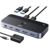 Ugreen Przełącznik switch USB 3.0  CM662, 2X4 out (czarny)