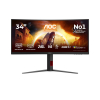 Monitor AOC CU34G4Z 34-calowy, Szybkie VA, WQHD 21:9, 240 Hz, 1 ms, 3440 x 1440 pikseli, 450 cd/m2, ilość portów HDMI: 2, kolor czarny
