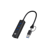 CONCEPTRONIC Adapter USB-C/-A3.0->3xUSB-A/GbE  5Gbs 0.18m sw