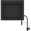 Zlew. SIROS (57x51,5) 1B Black Edition + Bateria SERINA