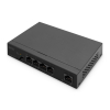 Digitus Przełącznik Gigabit Ethernet PoE, 4 porty PoE + 1 port uplink, dostępna moc zasilania PoE: 60 W