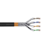 Digitus Kabel instalacyjny zewnętrzny suchy kat.7, S/FTP, AWG 23/1, PE, 100m, czarny, szpula