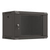 Szafa instalacyjna rack wisząca 19" 6U 540x350 czarna drzwi przeszklone LANBERG (Flat Pack)