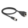 DELOCK M12 Adapterkabel D-kodiert 4 Pin ST zu RJ45,Bu 50 cm