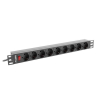 LANBERG LISTWA ZASILAJĄCA RACK 19" PDU 1U, 16A, 9X SHUKO, 3M PDU-09F-0300-BK