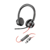 POLY Zestaw słuchawkowy Blackwire 8225 Stereo USB-C + przejściówka USB-C/A
