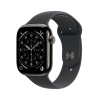 Apple Watch Series 11 Cellular 46mm Łupkowa koperta tytanowa z czarnym paskiem sportowym - M/L