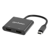 Manhattan 154321 adapter kablowy 0,15 m USB Type-C 2 x HDMI Czarny