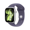 Apple Watch Series 11 GPS 46mm Srebrna aluminiowa koperta z fioletowym paskiem sportowym Fog - S/M (MEV94ZR/A)