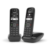 Gigaset AS690 Duo Telefon analogowy/DECT Nazwa i identyfikacja dzwoniącego Czarny