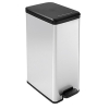 Curver Slim Bin 40L Kwadrat Plastik Czarny, Srebrny