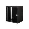 Szafa sieciowa wisząca 19" 12U, SOHO PRO 595 x 540 x 400 mm, drzwi szyba, czarny, niezłożona, 60kg