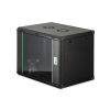 Szafa sieciowa wisząca DYNAmic 19" 9U rack 600x450, drzwi szyba, czarny, niedzielona, złożona, 60kg