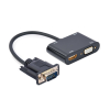 GEMBIRD KONWERTER SYGNAŁU VGA DO HDMI + VGA 0,15M, CZARNY