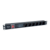 Equip 19" Steckdosenleiste 6xSchuko+Switch->St.90Â°ĂśSS NF Alu