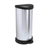 Curver Deco Bins 3253922150002 Okrągły Czarny, Srebrny