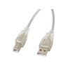 Kabel Lanberg CA-USBA-12CC-0018-TR (USB 2.0 M - USB 2.0 M; 1,8m; kolor przeźroczysty)
