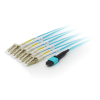 Kabel światłowodowy MTP wielomodowy LC Multi-Mode 15.0m Światłowód 50/125 mikronów OM4 Akwamaryn
