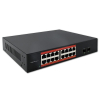 Switch niezarządzalny Qoltec przełącznik sieciowy Gigabit Ethernet | 16x RJ45 | 2x SFP | 1000 Mb/s