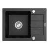 Czarny zlewozmywak granitowy Maidsinks 62x44 1B 1D karbon (Pyragranit; kolor czarny)