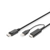 Kabel adapter HDMI 4K 30Hz zasilanie USB A na DisplayPort 2m