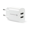 EVERACTIVE ŁADOWARKA SIECIOWA 2XUSB 2,4A BIAŁA SC-220