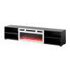 Szafka RTV POLO 180x33x39 czarny + kominek biały