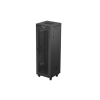 Szafa instalacyjna rack stojąca 19" 37U 600X600 czarna drzwi perforowane LCD LANBERG (flat pack)