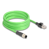 DeLOCK Kabel M12 D-coded 4 pin, męski na RJ45 męski PUR (TPU), 5 m
