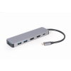 GEMBIRD MULTI ADAPTER USB TYP-C 3W1 SREBRNY HUB USB, HDMI, PD (100W)