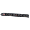 Intellinet 715133 rozdzielacz zasilania PDU 9 x gniazdo sieciowe 1U Czarny