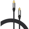 Kabel audio optyczny Vention w oplocie z aluminiowym złączem 5m szary