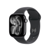 Apple Watch Series 11 GPS + Cellular 42mm Głęboka aluminiowa koperta z czarnym paskiem sportowym - M/L (MF854ZR/A)