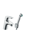 Bateria Hansgrohe Focus E2 z czarnymi włosami, barwy