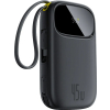 Powerbank Baseus EnerFill FC31 QPow3 20000mAh 22.5W z wyświetlaczem cyfrowym i 2 wbudowanymi kablami (USB-C + Lightning) - czarny