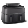 Philips NA550/00 czarny / Frytkownica na gorące powietrze / podwójny kosz / funkcja pary / 2750 W / 9 l