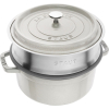 Garnek żeliwny okrągły z wkładem STAUB La Cocotte 40508-822-0 - 3.8 ltr. biała trufla