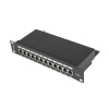 Patch panel Lanberg PPF6-9012-B (1U; 10"; kat. 6; FTP; 12xRJ-45)