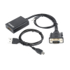 Adapter GEMBIRD A-VGA-HDMI-01 (HDMI F - D-Sub (VGA), Jack stereo 3,5 mm, USB 2.0 M; 0,15m; kolor czarny)