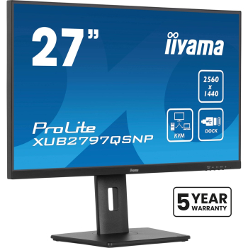 iiyama ProLite XUB2797QSNP-B1 monitor komputerowy 68,6 cm (27") 2560 x 1440 px Wide Quad HD LED Czarny
