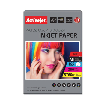 Activejet AP6-260GR100 Papier fotograficzny błyszczący 10x15 (A6; 100 szt.)