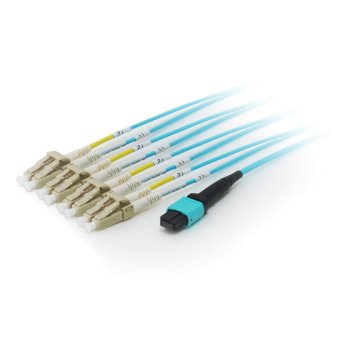 Kabel krosowy - MTP wielomodowy - LC Multi-Mode - 3.0m - Światłowód - 50/125 mikronów - OM4 - Akwamaryn