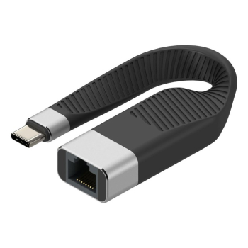 Techly ICOC USBC-RJ45 kabel sieciowy Czarny 0,144 m