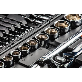 Neo Klucze nasadowe 1/4" 1/2" zestaw 77szt CrV 08-915