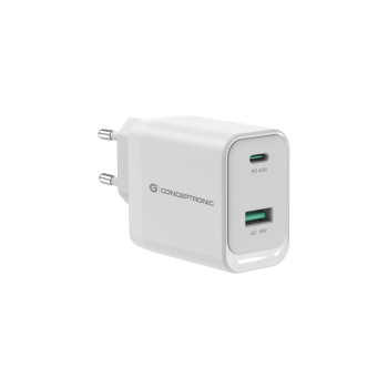 CONCEPTRONIC LadegerĂ¤t 2Port GaN USB-C/-A    45WPD3.0/PPS ws