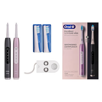 Szczoteczka elektryczna BRAUN Pulsonic Slim Luxe 4900 srebrno/różowa z 2 uchwytami