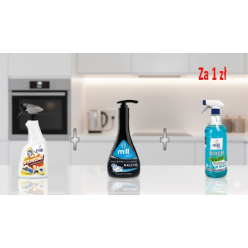 MILL Odplamiacz+Koncentrat Len+Płyn do szyb