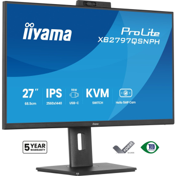 iiyama ProLite XB2797QSNPH-B1 27IN IPS LCD 4MS 2560X1440 350CD/M2 HDMI/DP/USB 2 monitor komputerowy 68,6 cm (27") 2560 x 1440 px Quad HD Czarny